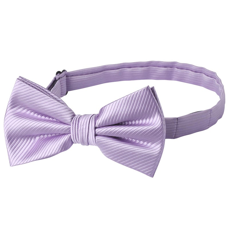 Jacob Alexander Men's Tone on Tone Corded Pre-Tied Bow Tie - Lavender - Image 2